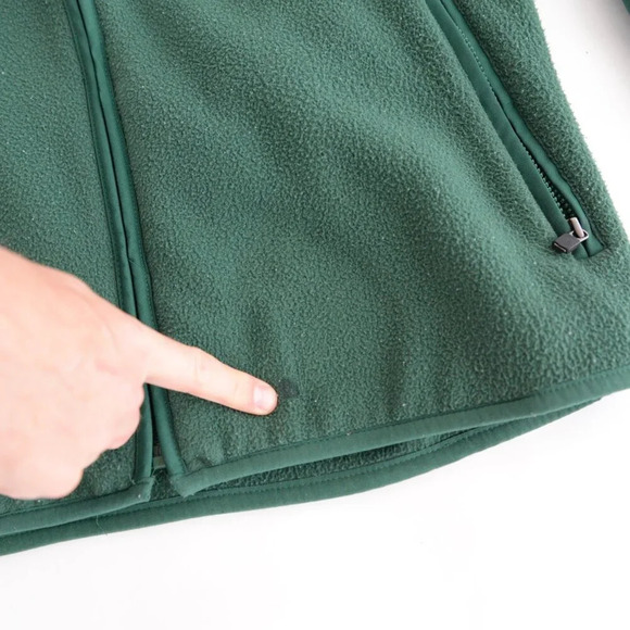 Vintage 90S Russell Athletic Green & White 100% Nylon Lined Zip Up Sports Jacket - Picture 11 of 12